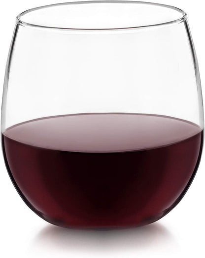 Stemless Wine Glasses Set of 12, Dishwasher Safe Red and White Wine Glass Set, Clear Drinking Glasses Set of 12 for Cocktails, Water, and More