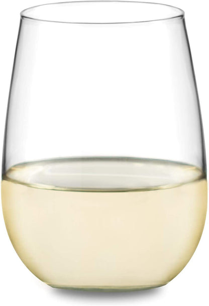 Stemless Wine Glasses Set of 12, Dishwasher Safe Red and White Wine Glass Set, Clear Drinking Glasses Set of 12 for Cocktails, Water, and More