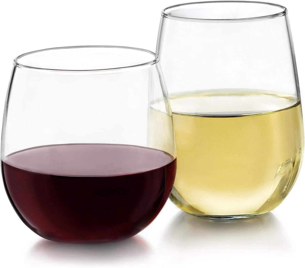 Stemless Wine Glasses Set of 12, Dishwasher Safe Red and White Wine Glass Set, Clear Drinking Glasses Set of 12 for Cocktails, Water, and More