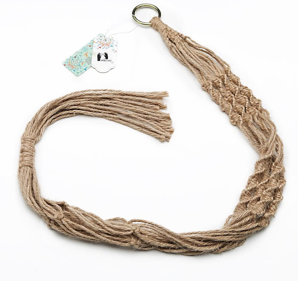 4 Pack Macrame Plant Hangers Indoor Hanging Planter Basket Decorative Flower Pot Holder Jute Rope for Indoor Outdoor Home Decor 4 Legs 40 Inch, Brown