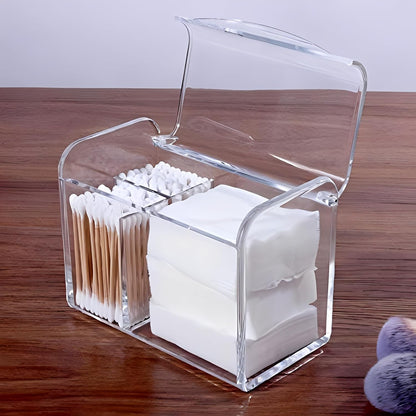 Qtip Holder Dispenser for Cotton Ball Swab,Floss,Clear