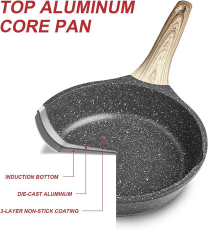 Nonstick Granite Frying Pan Skillet 9.5 Inch for Stove Top