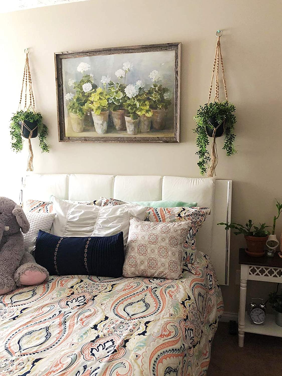 4 Pack Macrame Plant Hangers Indoor Hanging Planter Basket Decorative Flower Pot Holder Jute Rope for Indoor Outdoor Home Decor 4 Legs 40 Inch, Brown