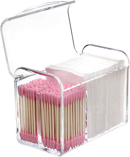 Qtip Holder Dispenser for Cotton Ball Swab,Floss,Clear